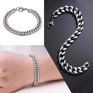 Bracelet cubain pour homme en acier inoxydable, hypoallergénique, inaltérable, prix de gros, best-seller, unisexe - Product Image 2