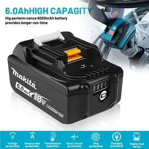 Nouvelle conception de batterie rechargeable 18V 6.0Ah pour Makita <span class=keywords><strong>BL1840B</strong></span> BL1850 BL1850B, adaptée aux outils agricoles DTW700 - Product Image 6