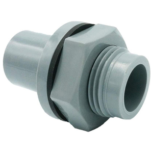 Raccord mural fileté droit pour tuyau d'eau en PVC, type Kansaikako P29-002 13A, sans joint inclus - Product Image 1