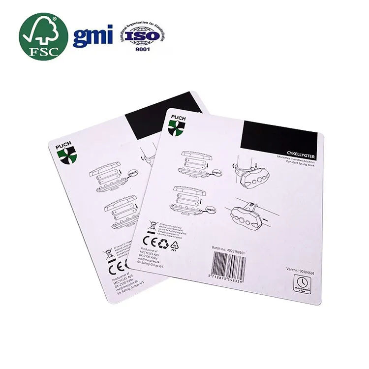 Imballaggio del prodotto personalizzato all'ingrosso certificato Fsc e stampa della carta blister con inserto in carta a colori