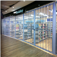Porte pliante en polycarbonate en plastique transparent, 50 pièces, accessoire de magasin Commercial, porte en PVC