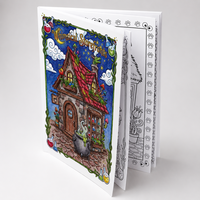 Libro de Dibujo para Adultos con Escenas de Tiendas Fantásticas y Pueblos Acogedores, para Aliviar el Estrés, Papel Kraft