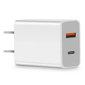 Pengisi Daya Cepat USB C PD 18W Pengisi Daya Dinding 3.0 PD + QC Adaptor USB dengan 3C FCC