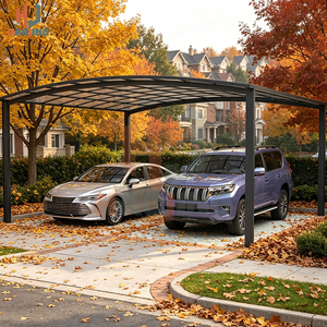 <span class=keywords><strong>Abri</strong></span> <span class=keywords><strong>de</strong></span> voiture moderne en aluminium décoratif avec gouttière <span class=keywords><strong>de</strong></span> drainage fluide, couverture résistante aux intempéries pour le stockage quotidien des véhicules dans la cour - Product Image 2