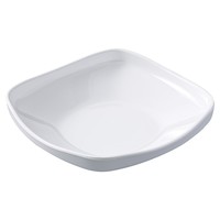 Assiette de restaurant en mélamine blanche unie, forme carrée irrégulière, assiettes à dîner nordique, collection