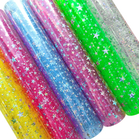 0,35mm PVC Glitter Foiled Dot Laser effekt Star Shiny Film für Buch umschlag Verschiedene Sofa Bag Garment Football Decorative