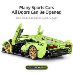 1356Pcs 1:14 Thông Minh Công Nghệ Xây Dựng Khối Thiết Lập Màu Xanh Lá Cây Siêu Xe Kit Ma Sát Đồ Chơi Xe Xây Dựng Khối Xe - Product Image 5