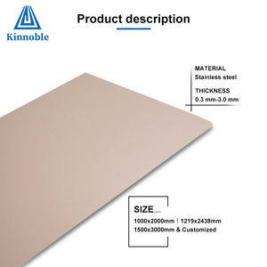 ชุด300สแตนเลสสตีลแบบพ่นทรายสีโรสโกลด์แผ่นตกแต่งผิวด้านสำหรับดัดและตัด - Product Image 3