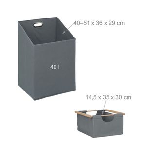 <strong>Double</strong> <strong>Laundry</strong> <strong>Hamper</strong> with 4 Storage Parts <strong>Laundry</strong> Basket with 2 Fabric Drawers <strong>Laundry</strong> Basket Shelf - Product Image 4