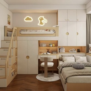 Letto a Castello Moderno per Bambini a Due Piani, Salvaspazio, in Legno Massello, Confortevole, Multifunzionale ed Ecologico - Product Image 4