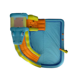 Château gonflable à double toboggan avec piscine à éclaboussures Parc aquatique gonflable extérieur pour enfants et adultes pour cadeau de fête à la maison - Product Image 5