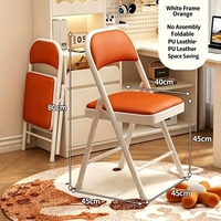 Chaise de salle à manger pliante en cuir PU, sans assemblage, gain de place, siège pliable pour la maison, le salon, l'appartement locatif, le bureau, la salle de conférence
