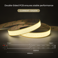 Bande LED COB de 15 mm de large, 24 V, CCT, 1920 LED, CRI90, flexible, fabricant de bandes LED COB, éclairage COB