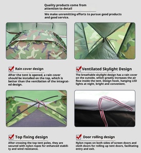 <span class=keywords><strong>Tenda</strong></span> Mimetica in Poliestere Monostrato, Assemblata a Mano, Leggera, Portatile, per Più Persone, per <span class=keywords><strong>Campeggio</strong></span> e Escursionismo in <span class=keywords><strong>Montagna</strong></span> - Product Image 6