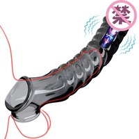 Manchon vibrant pour pénis, extenseur réaliste en forme de dildo, extension de 8 cm