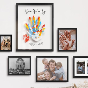<span class=keywords><strong>Kit</strong></span> de cadre photo pour empreintes de mains de <span class=keywords><strong>famille</strong></span>, cadre photo en bois pour empreintes de mains de bébé à faire soi-même avec peinture sûre, <span class=keywords><strong>kit</strong></span> d'empreintes de pieds de bébé - Product Image 5