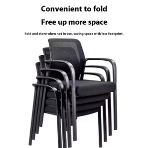 Silla de entrenamiento de malla apilable Silla DE TRABAJO DE MALLA plegable ergonómica con ruedas para oficina y sala de reuniones - Product Image 2