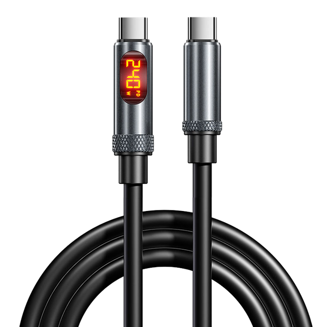 Wholesale 240W USB C to USB C Data Cable Flexible Silicone Digital Display Compatible for iPhone for Laptop 6a Fast Charging