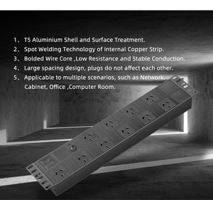 Unidad de distribución de energía (PDU), 19 '', 2U, 10 vías, enchufes PDU tipo Australia con Protector de sobrecarga integrado e indicador - Product Image 4