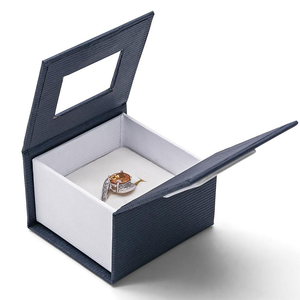 Caja de Joyería de Lujo con Tapa Abatible y Ventana, Color Naranja Mate, con Forro de Terciopelo - Product Image 5