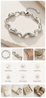 Bracelet nuage personnalisé en or rose, chaîne réglable, bijou fantaisie, cadeau