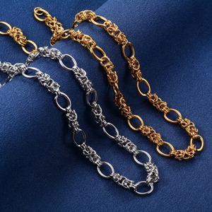 Collier ras du cou en acier inoxydable massif de 10 mm, maillons ovales, style punk hip-hop, couleur or, pour femmes et hommes, bijoux en métal - Product Image 3
