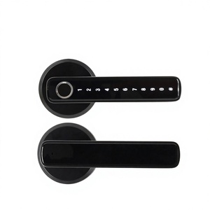 Classic Aluminum Electronic Smart <strong>Door</strong> Handle Lock with Fingerprint Password WiFi Tuya TTLock App Keyless Entry Glass <strong>Door</strong> Cloud - Product Image 1