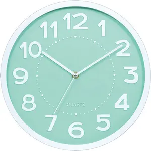 Relógio de parede decorativo barato com números de impressão de seda