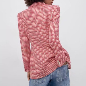 Giacca Casual da <span class=keywords><strong>donna</strong></span> <span class=keywords><strong>in</strong></span> <span class=keywords><strong>Tweed</strong></span> doppiopetto manica lunga da <span class=keywords><strong>donna</strong></span> - Product Image 5