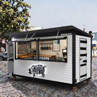 Cuisine mobile extérieure contemporaine et moderne, bar robuste et durable, panneau sandwich en acier respirant, garantie 1 an, café-conteneur