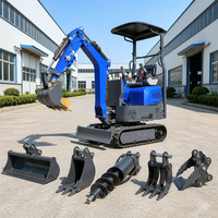 Buatan Cina Excavator Mini 1.2 Ton Compact Crawler Digger Mesin Jepang Hydraulic Breaker Bucket CE untuk Penggunaan Rumah Tangga