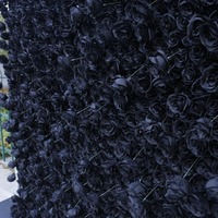 Latar Belakang Dinding Mawar Simulasi Kain Hitam Buatan Tangan Kepadatan Tinggi 5D Tiga Dimensi untuk Aktivitas Luar Ruangan