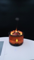 Difusor de Aroma con Diseño de Volcán de Doble Color, 560 ml, Negro, Simulación de Llama, Decoración para el Hogar, Calidad Superior 2024, Humidificador