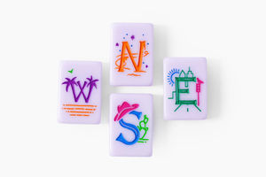 Mahjong américain <span class=keywords><strong>en</strong></span> acrylique monocouche pliable, durable, écologique, de luxe moderne, rose et violet, Cheeky Line Santa Monica Release - Product Image 4
