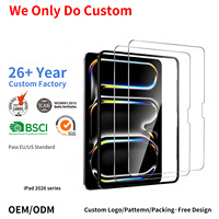 Protection d'écran en verre trempé HD 2.5D transparente personnalisée OEM/ODM pour iPad Pro/Air 2026, film protecteur anti-rayures pour tablette