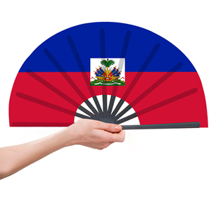 Abanicos Plegables de Bambú con la Bandera de Haití al por Mayor, Abanico de Mano para Carnaval, Boda, Festival, Fiesta, Agencia de Viajes - Product Image 4