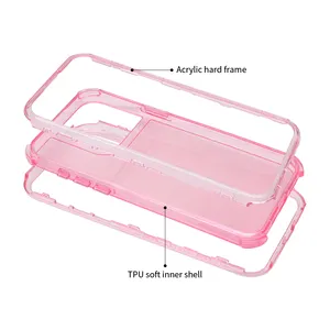 wholesale pc tpu 360 shockproof 3 in 1 case combo case mobile phone case for iphone 15 14 13 12 11