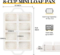 Moule à pâtisserie en silicone SILIKOLOVE, 8 cavités, forme cubique, antiadhésif platine LFGB, sans BPA, pour gâteaux et muffins