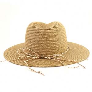 หมวกสานสำหรับผู้หญิง รุ่น J349 ประดับเปลือกหอยธรรมชาติ เหมาะสำหรับฤดูร้อน กิจกรรมกลางแจ้ง วันหยุดพักผ่อน หมวกสำหรับพ่อแม่ลูก หมวกปานามา หมวกกันแดดชายหาด - Product Image 5