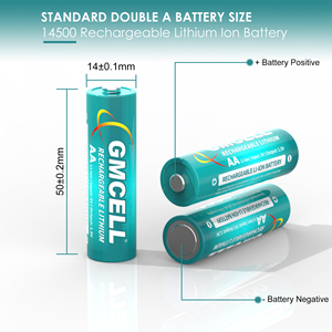 Baterías de Litio GMCELL 14500, Tamaño AA, Celdas de Iones de Litio de 3000mWh, 1.5V, Batería Recargable AA - Product Image 4