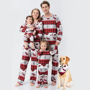 Family Christmas Pajamas Striped mommy and me sleepwear Wholesale Boys night clothes Men Cotton Pyjama