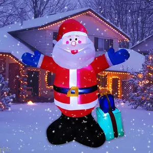 8ft LED-Lit Santa Claus And Presents Inflatable Christmas Decorations Party Supplies Garden Ornaments