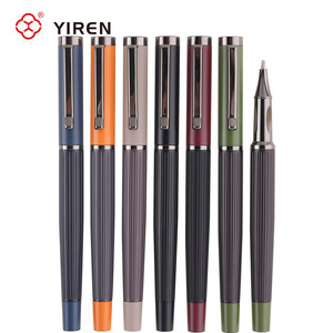 Рекламная матовая черная металлическая ручка YIREN, деловая рекламная Подарочная гелевая ручка, металлическая фирменная ручка с логотипом - Product Image 1
