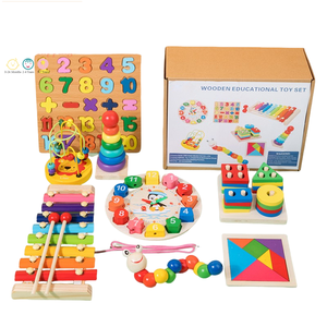 Factory Outlet Montessori educazione precoce per bambini xilofono in legno giocattolo e sagomato cognitivo Puzzle Set di 11 tipi - Product Image 3