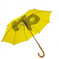 Parapluie droit en bois à 8 baleines avec poignée en bois naturel, idéal pour événements marketing, cadeau promotionnel, parapluie tendance