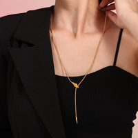 Collier tête de serpent Chic à la mode minimaliste en acier inoxydable chaîne déclaration bijoux pour Streetwear urbain mode en gros