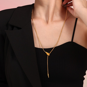 Collier tête de serpent Chic à la mode minimaliste en acier inoxydable chaîne déclaration bijoux pour <span class=keywords><strong>Streetwear</strong></span> urbain mode en gros - Product Image 3