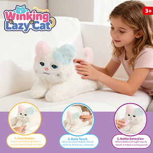 Juguete Inteligente para Gatos con Simulación y Respuesta Táctil IA, Mascota Reconfortante para Niños, Regalo Educativo, PP/Tela No Tejida - Product Image 1