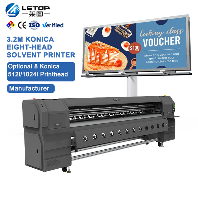 Letop KM3208 3.2M Konica Minolta 512i Solvent Large Printer Digital Flex Banner Tarpaulin Sticker Printer