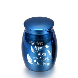 โกศบรรจุอัฐิมนุษย์สำหรับงานศพ ขวดเก็บอัฐิเพื่อรำลึกถึงคนที่รักและสัตว์เลี้ยงที่สูญเสียไป - ขนนกปรากฏเมื่อเทวดาอยู่ใกล้ - Product Image 6